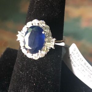 Royal Blue Sapphire and Diamond Ring NWT